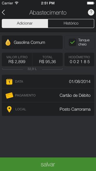 Aplicativo Carrorama para economizar combustível