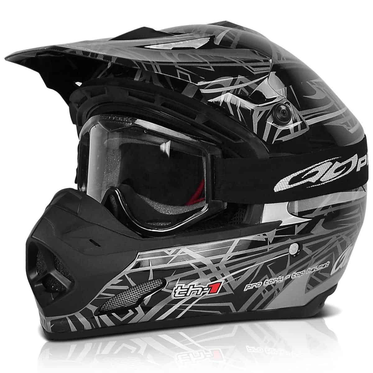 Capacete misto com queixeira removível, com pala e sem viseira