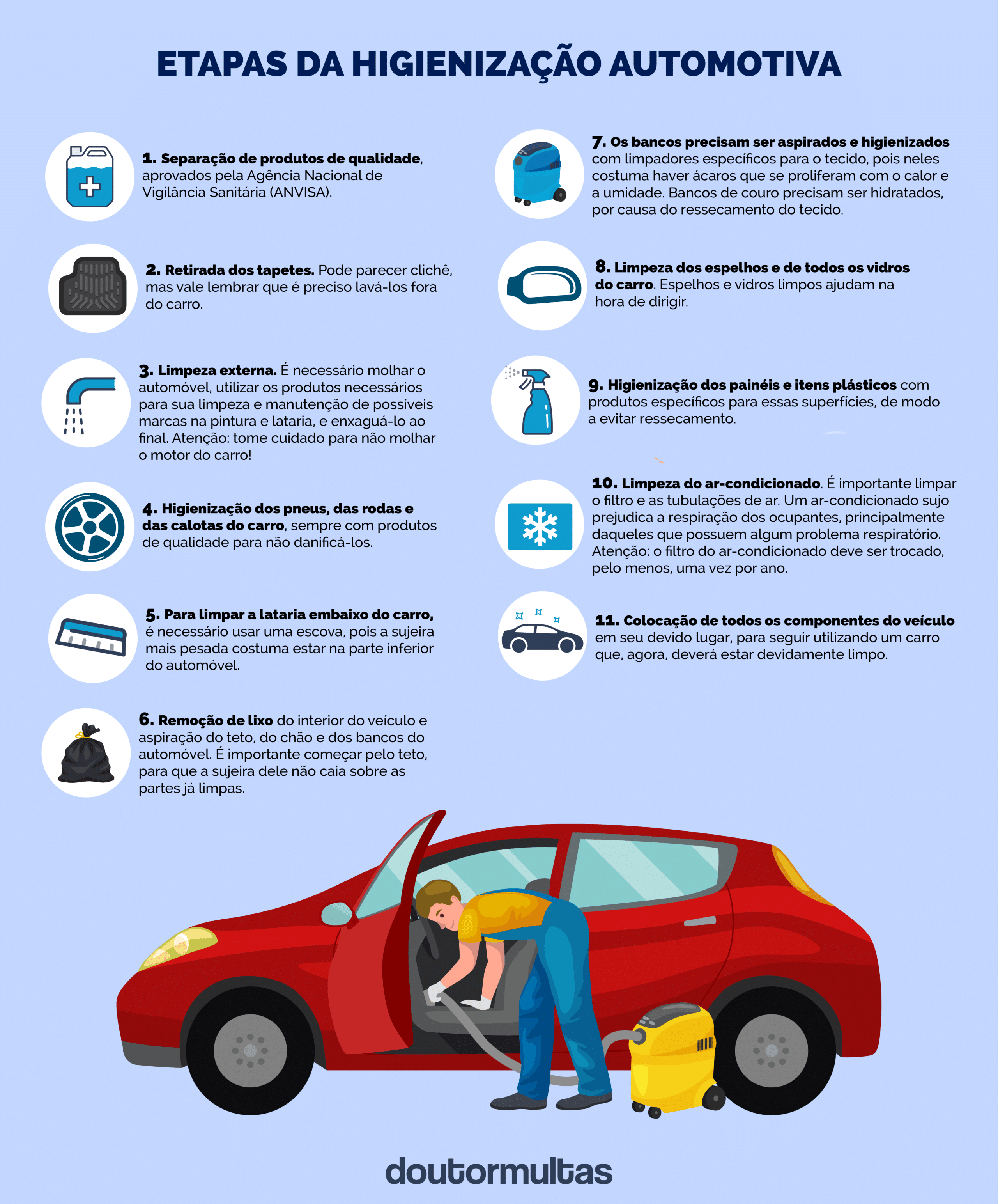 higienização automotiva infografico