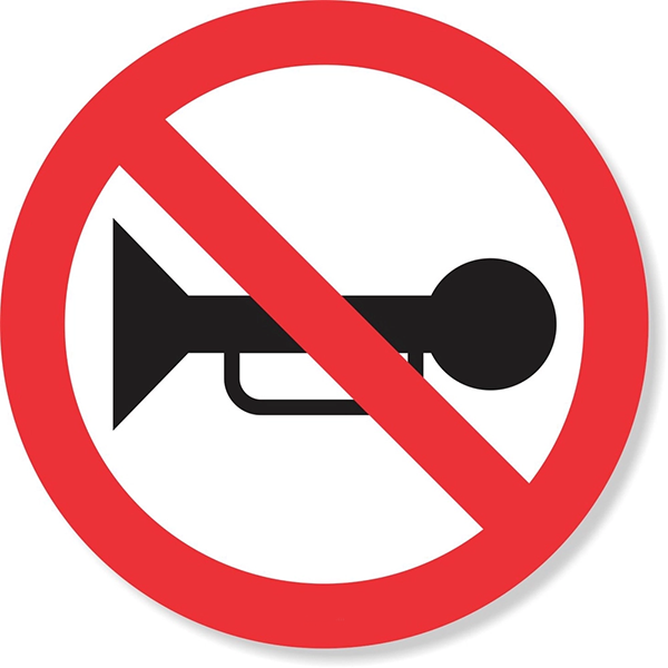 Placa R-20: Proibido acionar buzina ou sinal sonoro