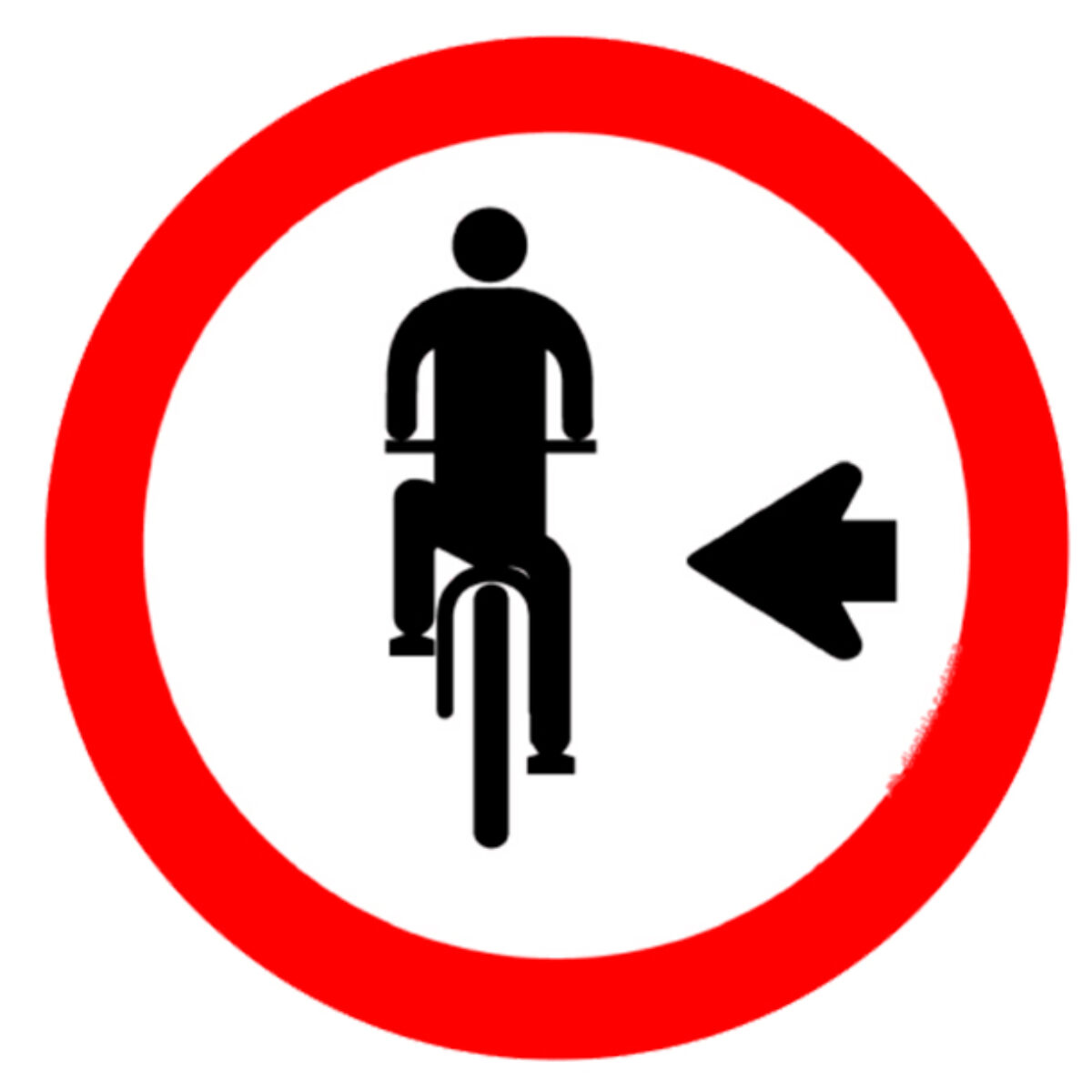 Placa R-35A: Ciclista, transite à esquerda