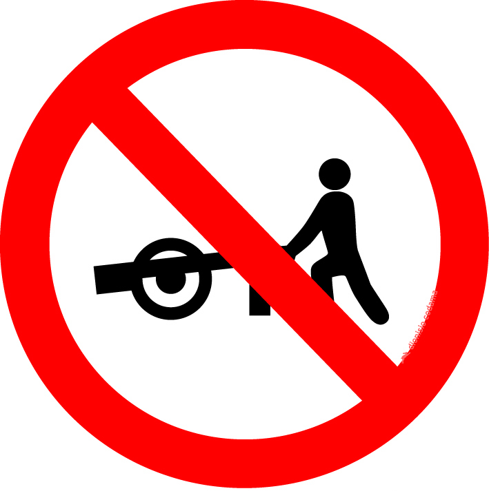 Placa R-40: Trânsito proibido a carros de mão