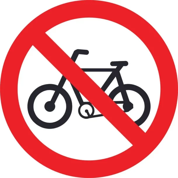 Placa R-12: Proibido trânsito de bicicletas