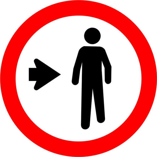 Placa R-31: Pedestre, ande pela direita