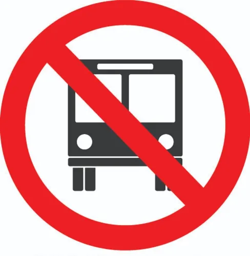 Placa R38: Proibido trânsito de ônibus