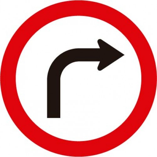 Placa R25b: Vire á direita