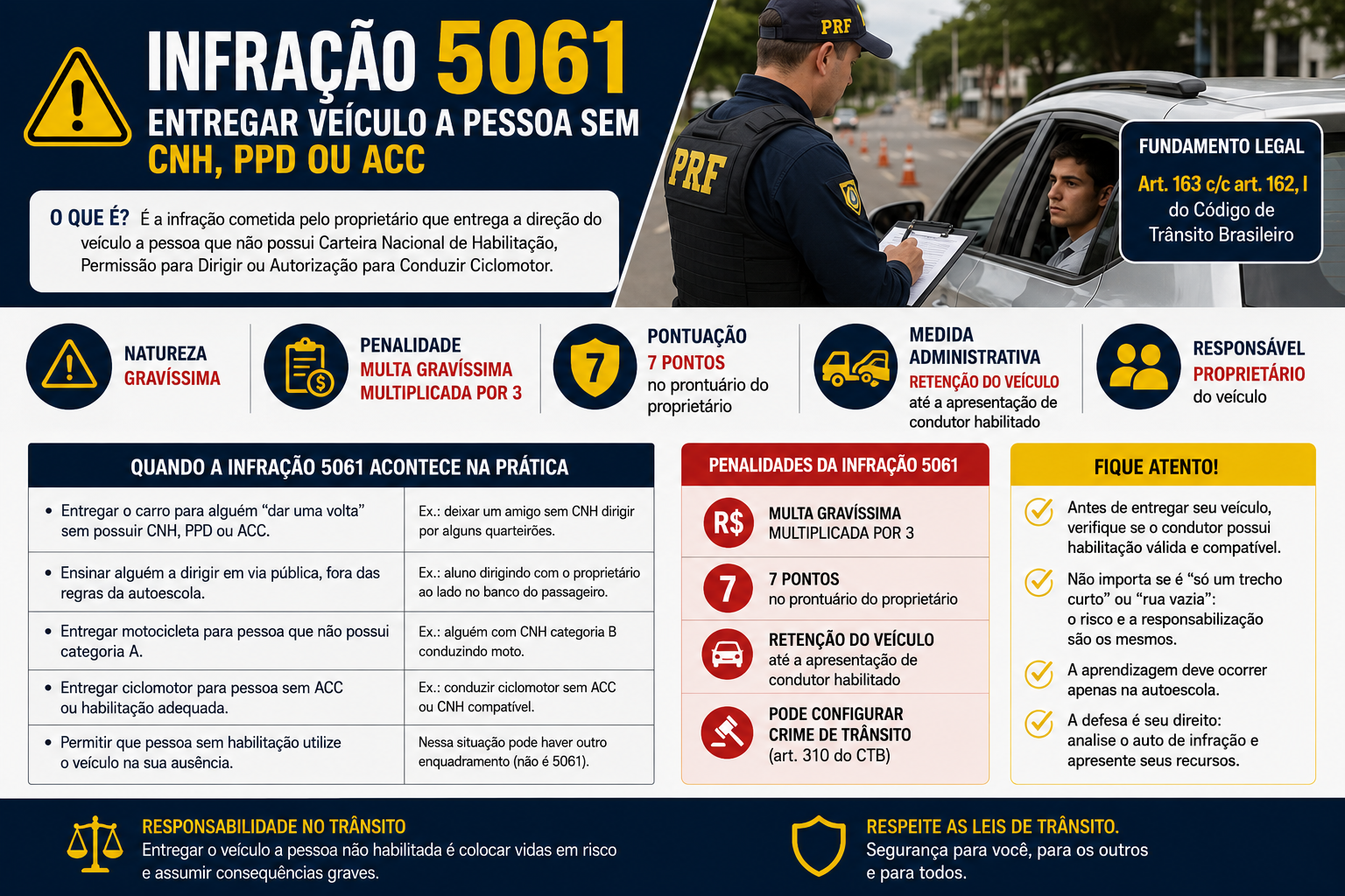 Infração 5061: entregar veículo a pessoa sem CNH, PPD ou ACC 1 Infracao 5061 entregar veiculo a pessoa sem CNH PPD ou ACC